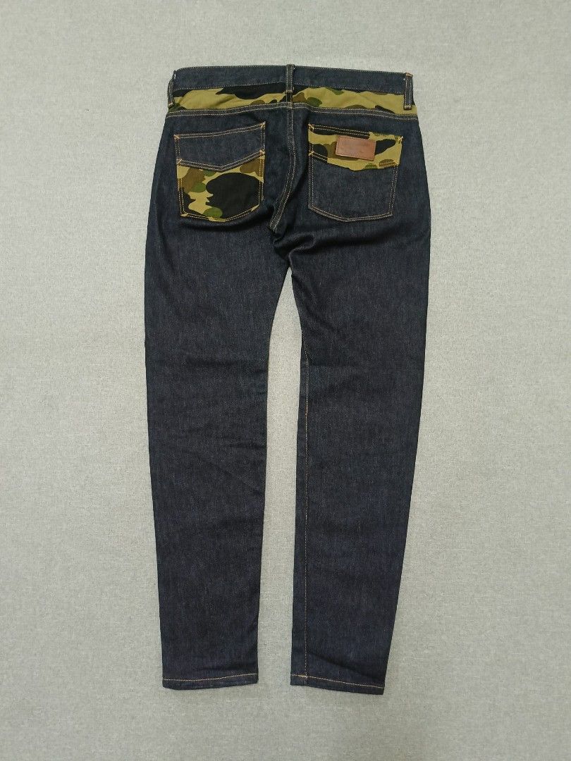 BAPE Denim Pants (Category: Jeans) located in Taguig. Submitted by _theroom.ph (Listing ID 1449145835, Image 1). Description: BAPE Denim Pants Size XXS (28-30) Length : 39 Leg Opening : 6 Inches Excellent Condition 2350 + Shipping Fee Taguig City Loc 📥📥.