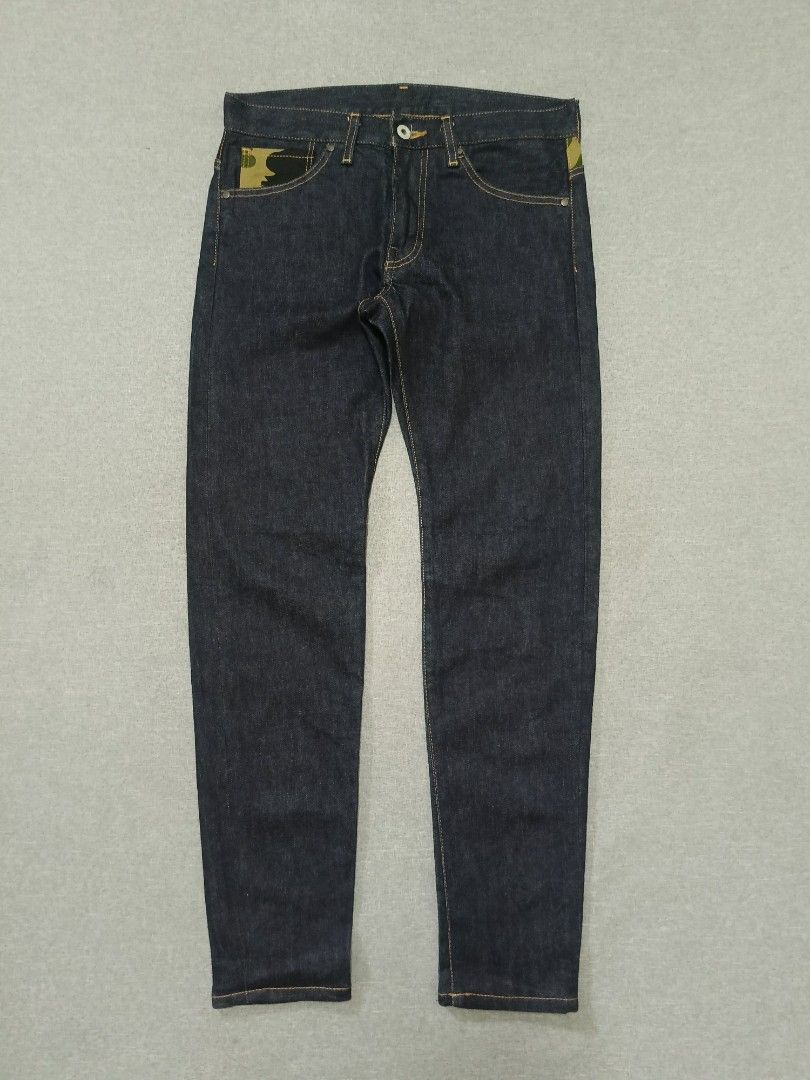 BAPE Denim Pants (Category: Jeans) located in Taguig. Submitted by _theroom.ph (Listing ID 1449145835, Image 2). Description: BAPE Denim Pants Size XXS (28-30) Length : 39 Leg Opening : 6 Inches Excellent Condition 2350 + Shipping Fee Taguig City Loc 📥📥.