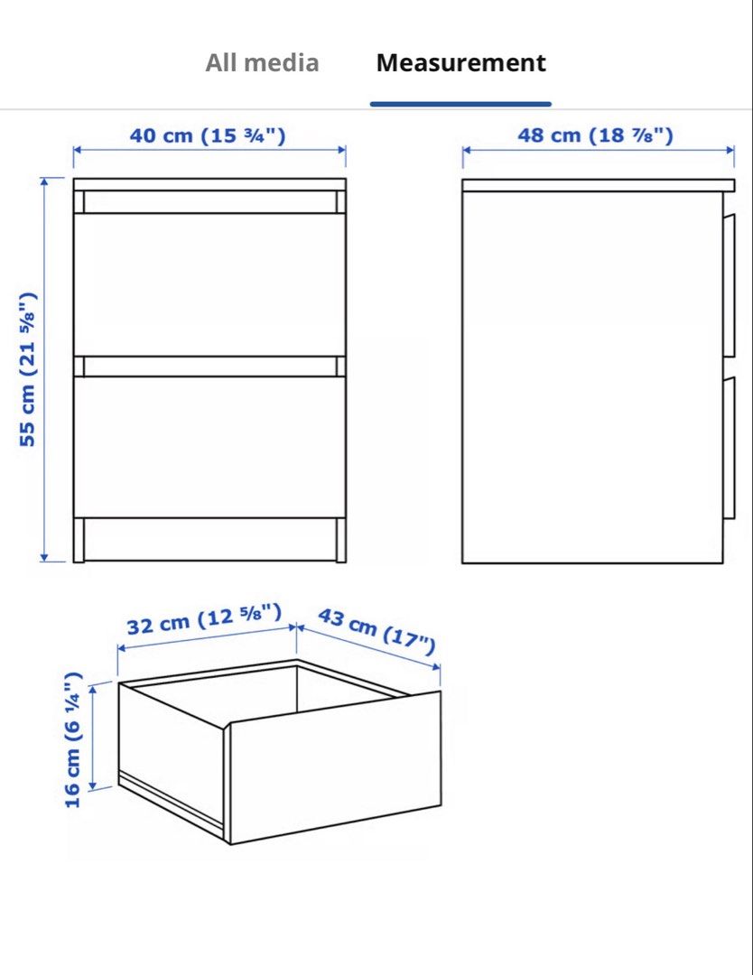 Bedside table (Category: Tables & Sets) located in Singapore. Submitted by tl.ssssss (Listing ID 1449122283, Image 3). Description: Brand new bedside table White - $30 Black brown - $45 Get both at $60 Self collection at Tampines .