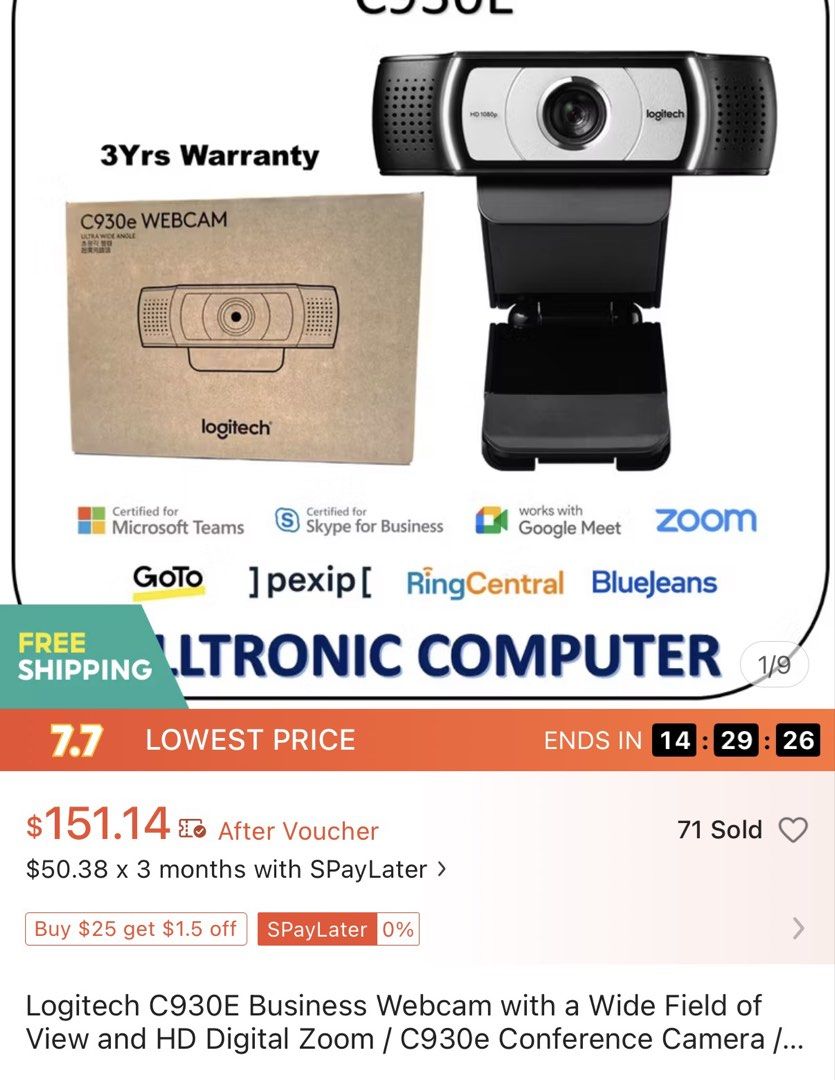 BNIB Logitech C930e webcam507068246215905284