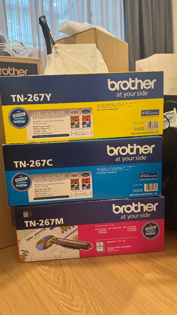Brother TN-267Y, TN-267C, TN-267M Toner Cartridges
