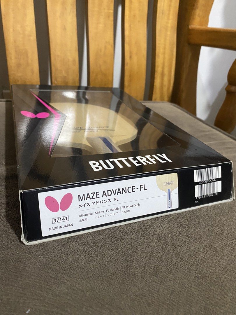 Butterfly Maze Advance FL Table Tennis Racket (Category: Other Sports Equipment and Supplies) located in Manila. Submitted by daengies_ (Listing ID 1449288895, Image 2). Description: WTS LFB Butterfly Maze Advance FL 🏓 • Brand New • ₱2,000 • Perfect condition (box only dented) MOP: GCash/Bank Transfer MOD: Jnt .