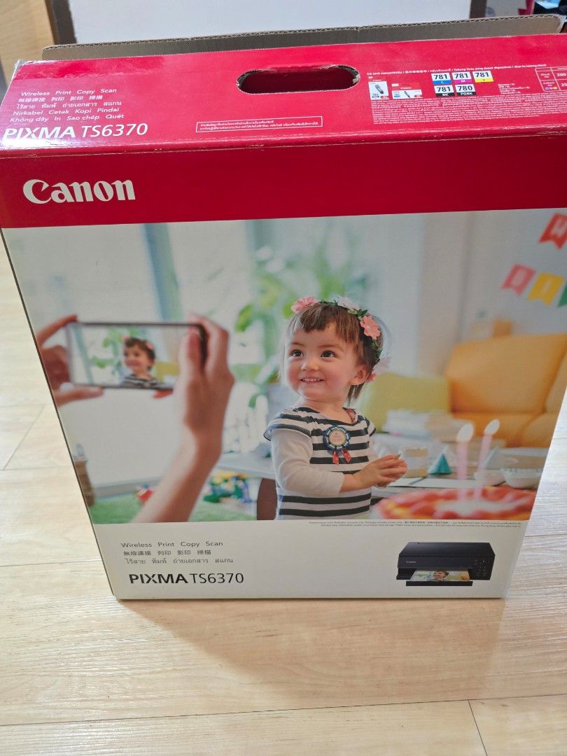 Canon PIXMA TS6370 Wireless Printer + New Genuine 780XL Ink & Original Box