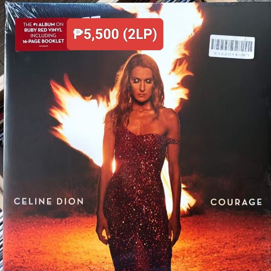 Celine Dion* – Courage (Ruby Red) | Vinyl (Category: Vinyls) located in Manila. Submitted by ramonrobin.cruz (Listing ID 1449222900, Image 1). Description: Celine Dion* – Courage (Ruby Red) | Vinyl 2LP = ₱5,500 Brand New sealed made in USA.