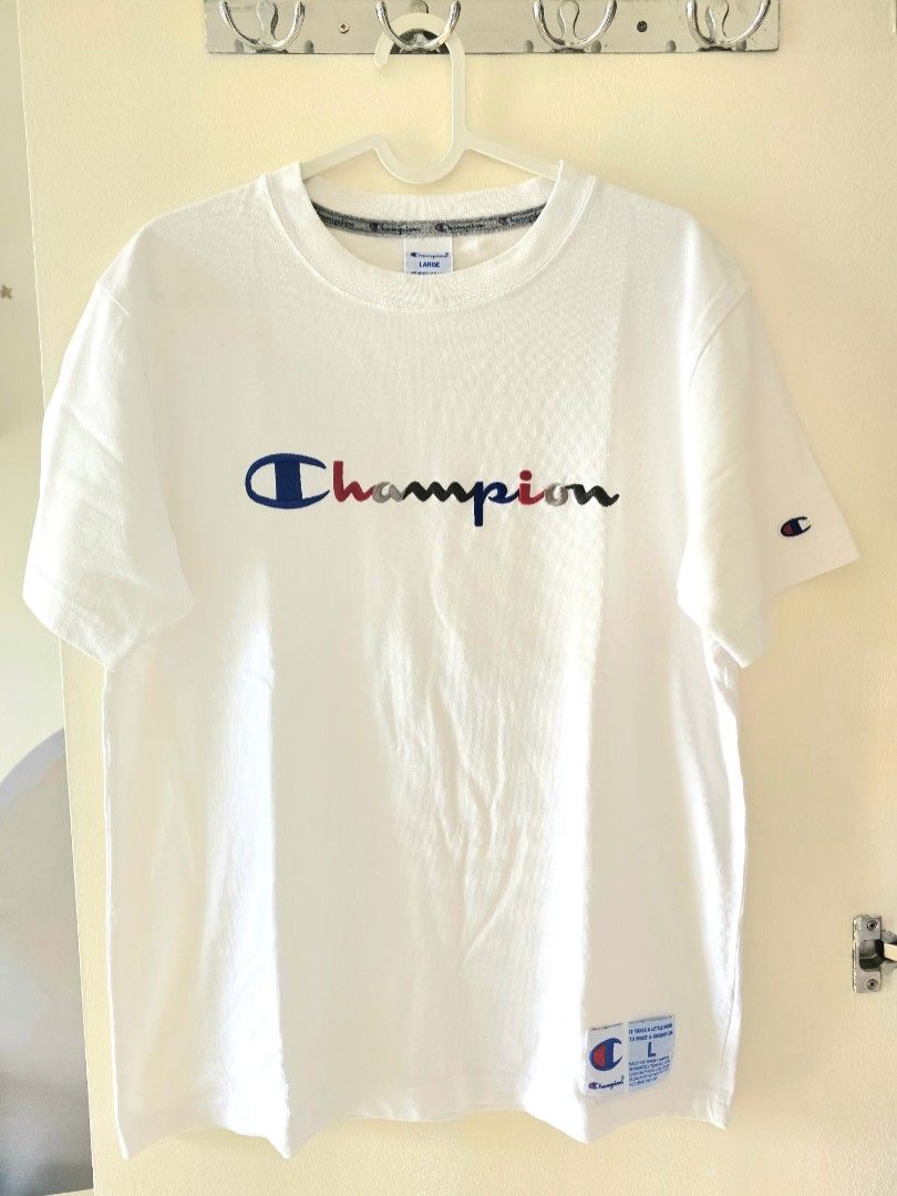 Champion Embroidered T Shirt (Category: Tshirts & Polo Shirts ) located in Quezon City. Submitted by dbjhub (Listing ID 1449122306, Image 1). Description: Champiom Embroidered T Shirt Size Large L 27 w 20 Pickup Katipunan or Banawe Q Ave area.