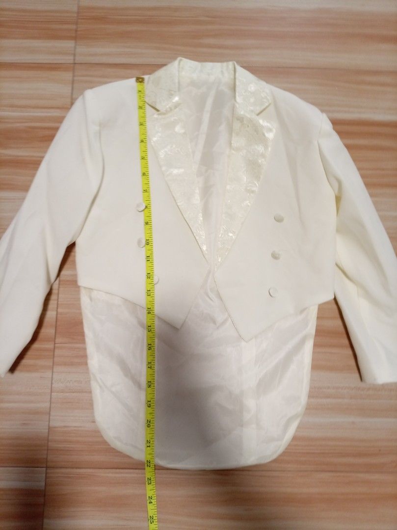 Creamy White Suit for Kids (Category: Babies & Kids Fashion) located in Calasiao. Submitted by thrift205 (Listing ID 1449120515, Image 2). Description: Creamy White Suit for Kids 7-8 years old 📌 For the wearer pls refer to measurements above.