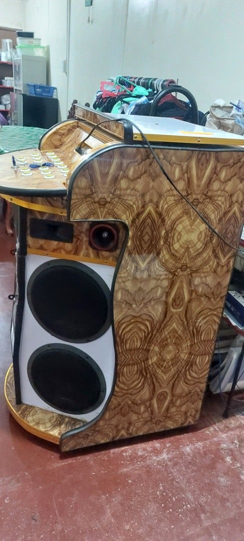 Custom Karaoke Machine with Amplifier and K-Box 2 (Category: Soundbars, Speakers & Amplifiers) located in Manila. Submitted by claireassortedselling (Listing ID 1449279154, Image 2). Description: - Custom-built karaoke machine - Features K-Box 2 player - Includes Power Sound amplifier - Multiple speakers for great sound - Attractive wooden casing with wood grain finish - Feature-rich control panel with many buttons but not working but working on 