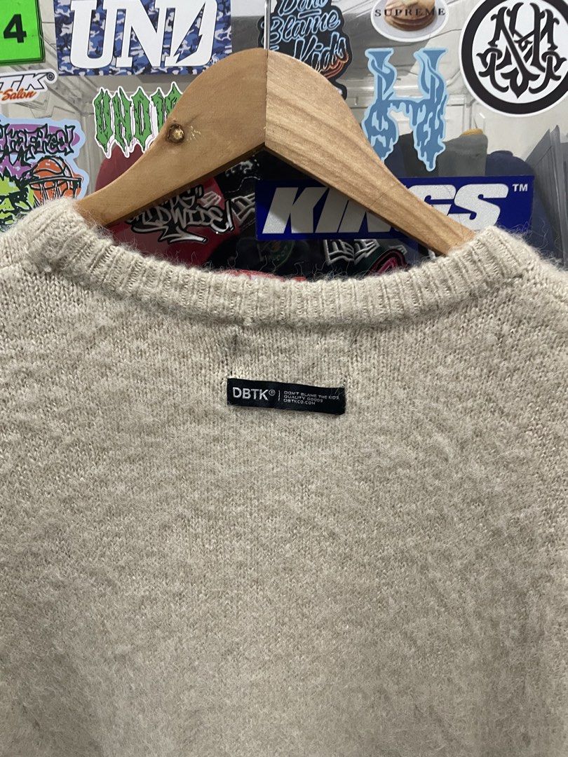DBTK TEMP MOHAIR CREWNECK - Beige (Category: Coats, Jackets and Outerwear) located in Pasay City. Submitted by slideph (Listing ID 1449189296, Image 3). Description: - DBTK TEMP MOHAIR CREWNECK - Color: Beige - Unique graphic design on the front - Back text: '2012 DBTK CO. DESIGN DEVELOPMENT PROGRAM' - Material: Soft and warm knit - Ideal for casual wear -SRP 3,000 PESOS.