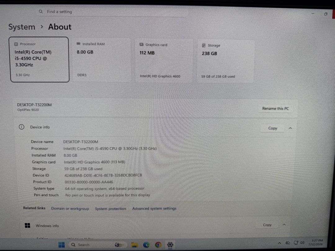 Dell OptiPlex 9020 Desktop PC with Monitor