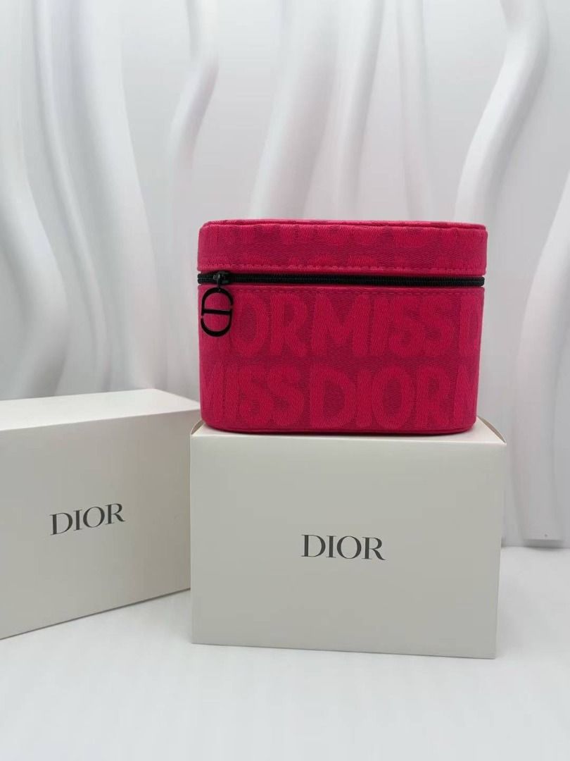 Dior Cosmetic Bag (Category: Luxury Bags & Wallets) located in Caloocan City. Submitted by refreshmycloset444 (Listing ID 1449156458, Image 2). Description: - Authentic Dior makeuppouch GWP - Chic pink color with all-over Dior logo pattern - Secure zipper closure with signature Dior charm - Ideal for travel or keeping your makeup organized - Comes with original Dior box.