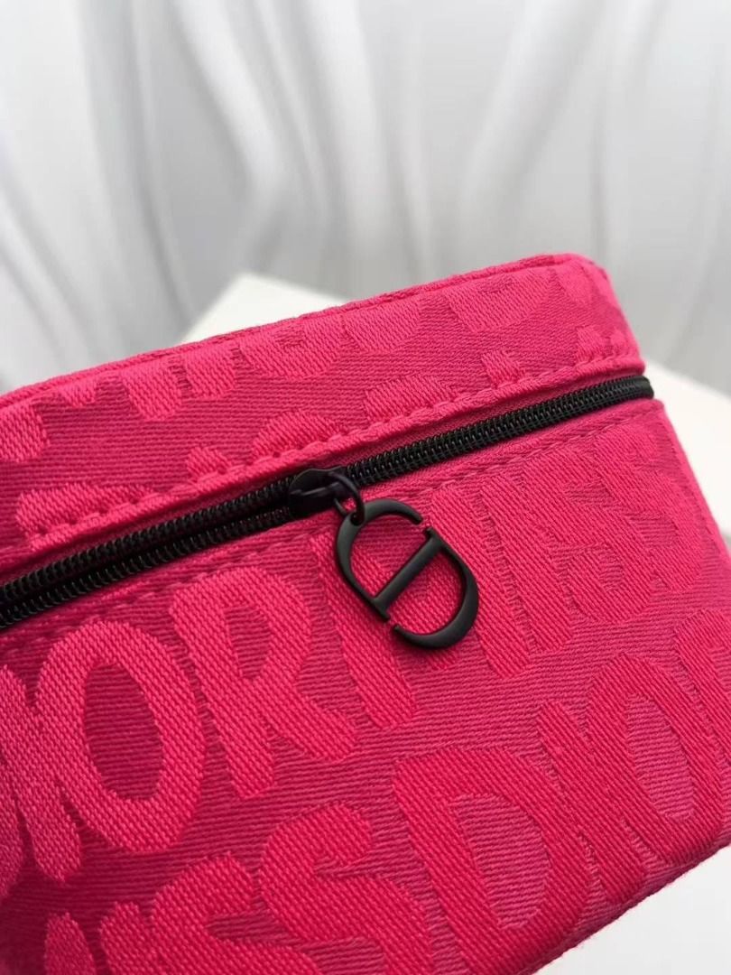 Dior Cosmetic Bag (Category: Luxury Bags & Wallets) located in Caloocan City. Submitted by refreshmycloset444 (Listing ID 1449156458, Image 3). Description: - Authentic Dior makeuppouch GWP - Chic pink color with all-over Dior logo pattern - Secure zipper closure with signature Dior charm - Ideal for travel or keeping your makeup organized - Comes with original Dior box.