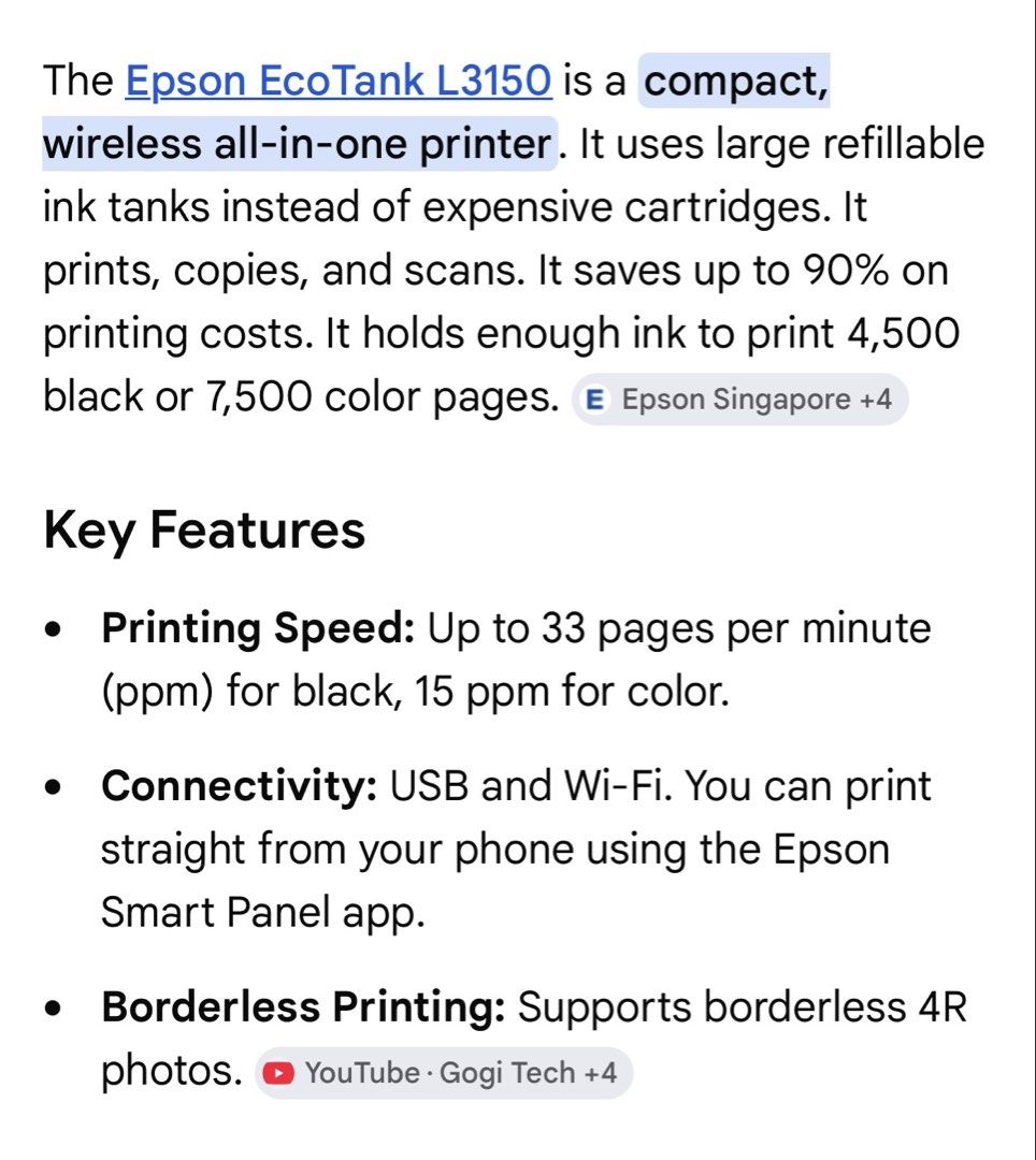 Epson EcoTank L3150 Wireless All-in-One Printer507196548675031043