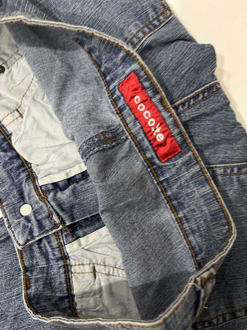Fairycore Butterfly embroidered denim pants (Category: Jeans) located in Tagum. Submitted by honnydew (Listing ID 1449152558, Image 2). Description: Length: 34 inches Width: 25 inches.