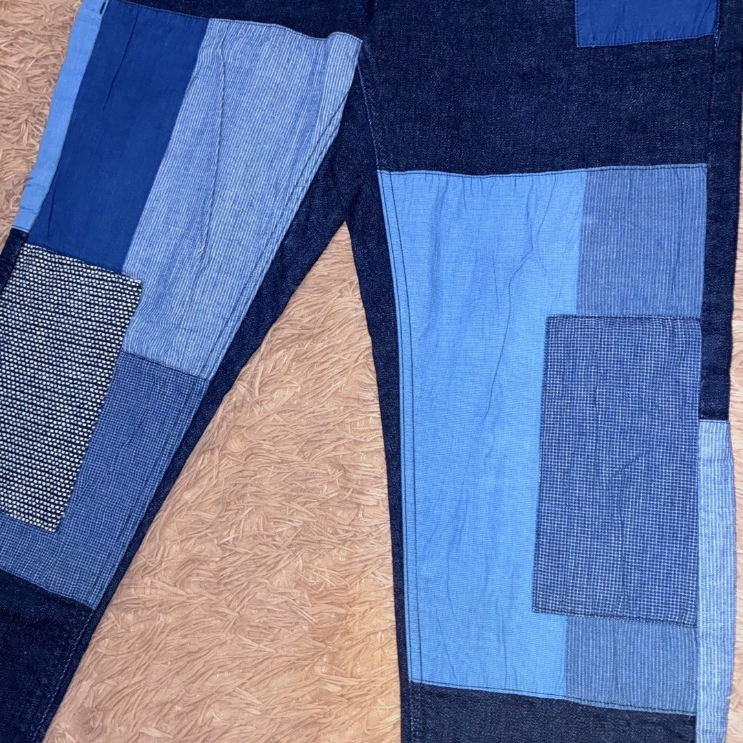 FDMTL Japan Patchwork Pants (Category: Jeans) located in Nabua. Submitted by elevadoray (Listing ID 1449205508, Image 2). Description: FDMTL Japan Patchwork Pants Size 32 (38 Inches Length) Excellent Condition (10/10) P1,500 PM or Text 09669119158 for faster transaction!.