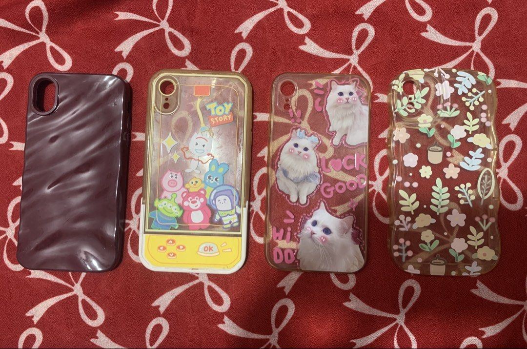 FS XR PHONE CASE (Category: Cases & Sleeves) located in Manila. Submitted by elaitems (Listing ID 1449212607, Image 1). Description: For sale: Iphone xr phone cases Maroon plain phone case - 100 Flowers phone case - 80 Cat phone case - 80 Toy story phone case - 50 Take all - 300.