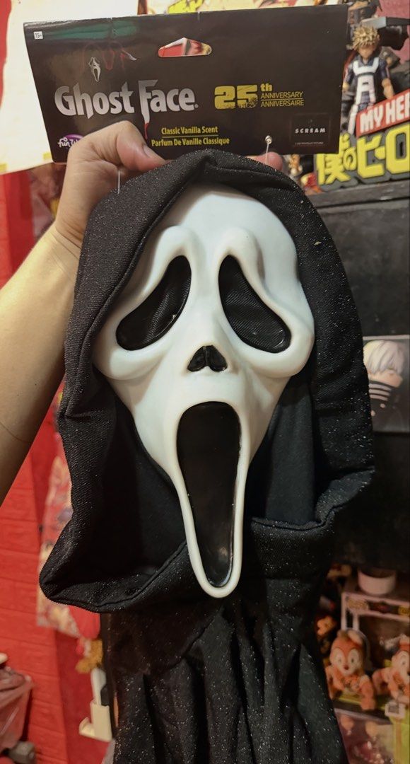 Ghost Face 25th Anniversary Classic Vanilla Scent Mask Ghostface (Category: Face Care) located in Manila. Submitted by zupershan (Listing ID 1449215568, Image 1). Description: - Ghost Face Mask - 25th Anniversary Edition - Features a classic vanilla scent - Original packaging included - With Sparkling hood.