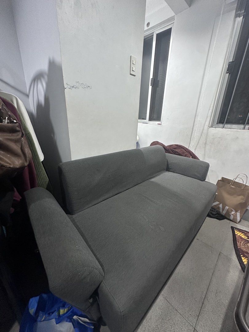 IKEA Hemlingby Sofa - Dark Grey (Category: Sofas) located in San Miguel. Submitted by monicakettle (Listing ID 1449263545, Image 2). Description: - Dark grey IKEA sofa - Dimensions: 145cm (width) x 71.5cm (depth) - Seat height: 42cm - Comfortable and modern design - Ideal for small apartments or rooms - Pick up only.