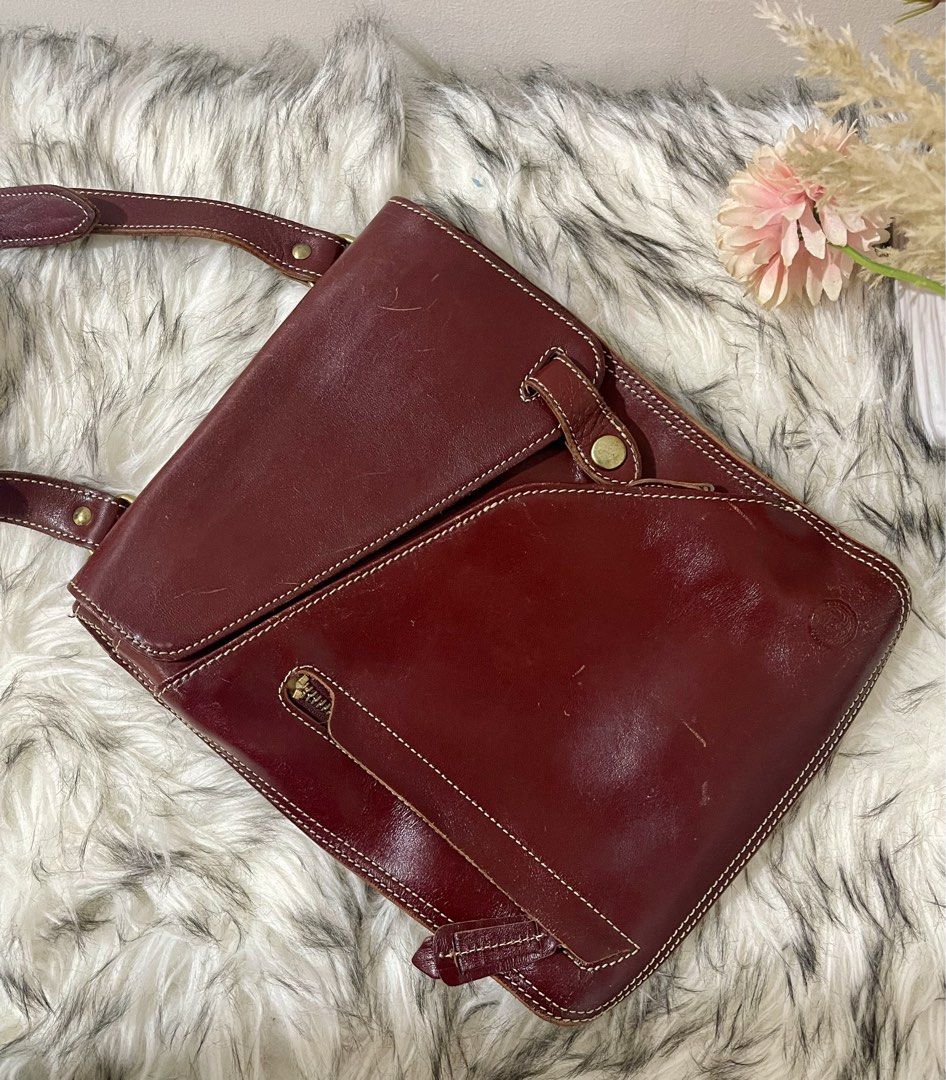 Japan Genuine Leather Sling for Men (Category: Sling Bags) located in Teresa. Submitted by savvyonbranded (Listing ID 1449266200, Image 1). Description: 11.5 x 9.5 inches With signs of use pls check all photos .
