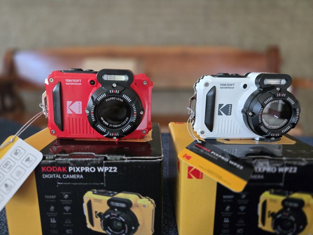 Kodak PIXPRO WPZ2 Digital Camera - Red & White (Category: Cameras) located in Manila. Submitted by emenel (Listing ID 1449159176, Image 2). Description: - Two Kodak PIXPRO WPZ2 digital cameras (1 Red, 1 White) - Waterproof and rugged design, ideal for adventures - Still in original packaging - Includes accessories - Ready for your next trip! price is 10.5k EACH!!! bnew po pareho. nasa 13k pa to sa henry's.