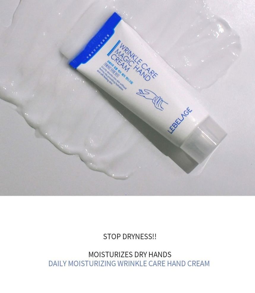 LEBELAGE Wrinkle Care Magic Hand Cream (Category: Hands & Nails) located in Pasig City. Submitted by eclectic_stuff (Listing ID 1449149184, Image 2). Description: LEBELAGE - Wrinkle Care Magic Hand Cream (100 ml) Made in Korea🇰🇷 Ex. D> 11-2027 Intensive moisture for dry hands - Stops dryness and hydrates daily - Wrinkle care for firmer, softer skin - Leaves a fresh, non-greasy feeling - Keeps hands smooth and hydrated Lebelage Hand Cream Wrinkl