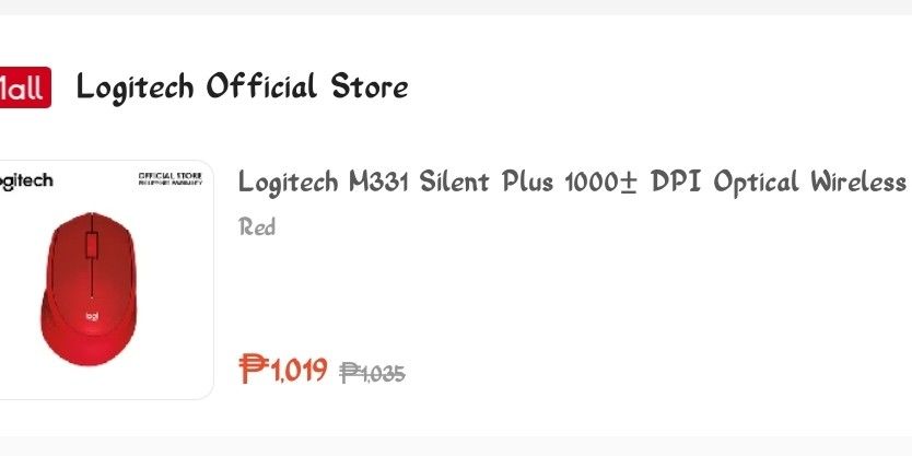 Logitech M331 Silent Plus Wireless Mouse (Category: Mouse & Mousepads) located in Paranaque City. Submitted by roxanne.vds (Listing ID 1449314272, Image 1). Description: - Logitech M331 Silent Plus Original - Wireless with FREE BATTERY - Enjoy up to 18 months of battery life - Made with 76% recycled plastic - Compact and ergonomic design for comfortable use - Perfect for quiet work or study environments rfs: WRONG COLOR received, bought it online