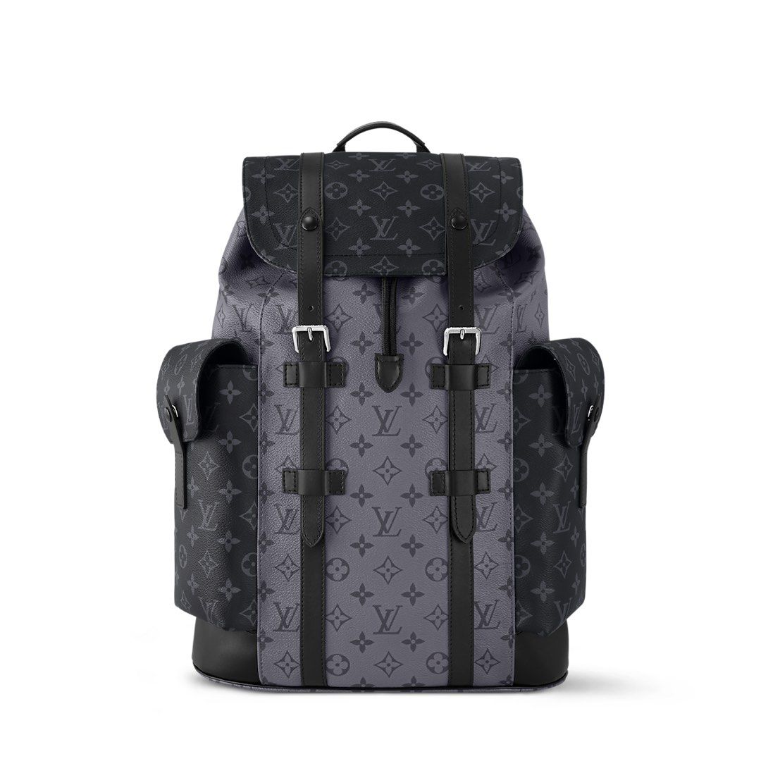 Louis Vuitton Monogram Eclipse Backpack (Category: Bags & Wallets) located in Singapore. Submitted by josephextra (Listing ID 1449141011, Image 1). Description: - Authentic Louis Vuitton backpack - Monogram Eclipse canvas - Drawstring closure with buckle straps - Multiple pockets for organization - Spacious interior with internal zip pocket - Adjustable shoulder straps - Ideal for everyday use and travel.