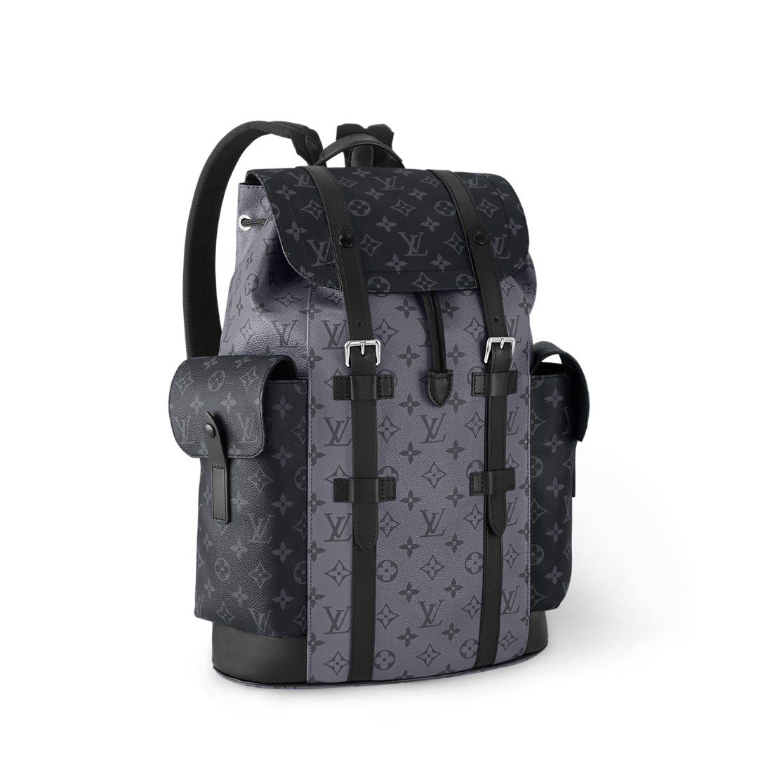 Louis Vuitton Monogram Eclipse Backpack (Category: Bags & Wallets) located in Singapore. Submitted by josephextra (Listing ID 1449141011, Image 3). Description: - Authentic Louis Vuitton backpack - Monogram Eclipse canvas - Drawstring closure with buckle straps - Multiple pockets for organization - Spacious interior with internal zip pocket - Adjustable shoulder straps - Ideal for everyday use and travel.