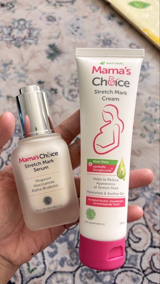 Mama’s Choice Stretch Mark Serum + Stretch Mark Cream 🌸 (Category: Body Care) located in Shah Alam. Submitted by mandafzl (Listing ID 1449235809, Image 1). Description: Mama’s Choice Stretch Mark Serum + Stretch Mark Cream 🌸 Guna lebih kurang 3–4 kali sahaja sebab I bersalin awal, lepas tu dah tak sambung pakai. Masih banyak lagi baki. Sesuai untuk mommy pregnant atau postpartum yang tengah jaga kulit dan stretch marks. 💰 RM55 (serum + cream) 