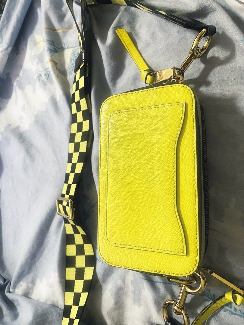 Marc Jacobs The Snapshot Camera Bag Rare Yellow (Category: Luxury Bags & Wallets) located in Manila. Submitted by nyeah (Listing ID 1449287930, Image 3). Description: Open to negotiations! Super chic, can pair with athleisure, business casual, and even semi-formal attire - Yellow Marc Jacobs Snapshot camera bag - Comes with the iconic checkered strap - Elegant gold hardware - Two spacious zip compartments - Convenient back pocket - Ideal for ever