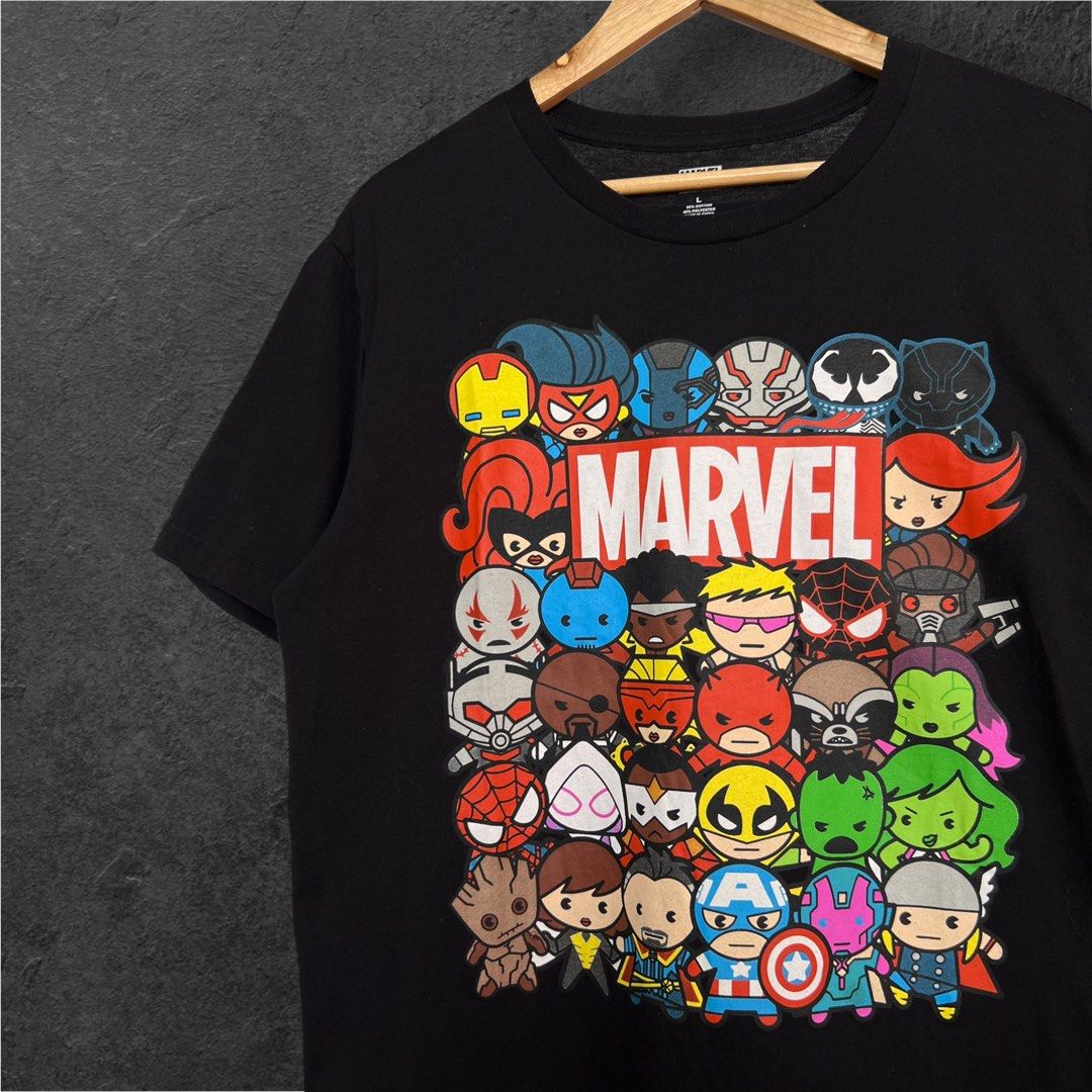 MARVEL BY MAD ENGINE (Category: Tshirts & Polo Shirts ) located in Solano. Submitted by brokeboyzsupply (Listing ID 1449270754, Image 2). Description: Size: L Width: 22 Length: 29 Color rate: 10/10 Condition: 10/10 Issue/s: minimal lints but barely noticeable “Color may vary due to lighting”.