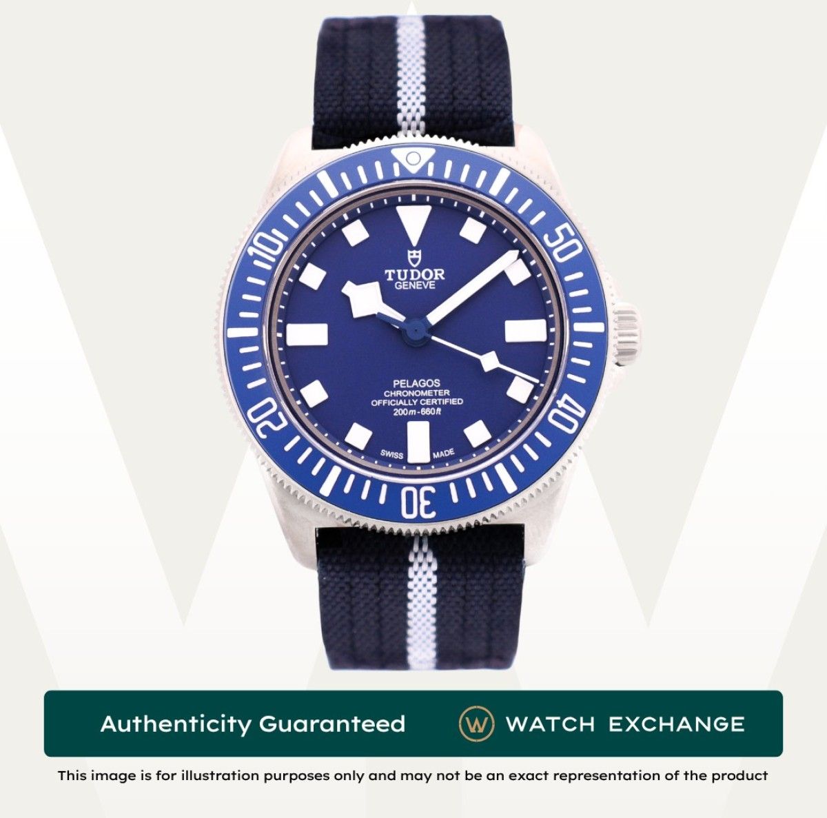New Tudor Pelagos FXD Fabric 25707B/25 Blue Dial Z25989 Jun 2026 (Category: Watches) located in Singapore. Submitted by watchexchange.sg (Listing ID 1445142620, Image 1). Description: New Tudor Pelagos FXD Fabric 25707B/25 Blue Dial Z25989 Jun 2026 Price: $4,500 Brand: Tudor Model: 25707B/25 Condition: New Dial: Blue Case Diameter: 42mm Material: Titanium Original Box: Yes Original Cert/Papers: Yes Dated: Jun 2026 Warranty: Manufacturer's Warrant