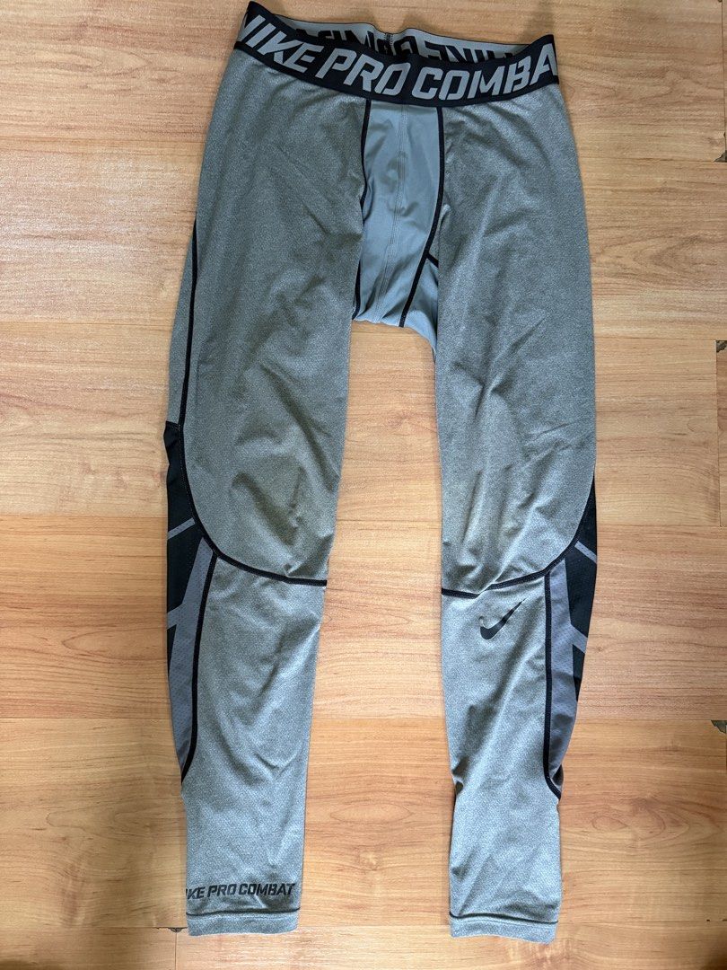 Nike Pro Combat Compression Tights Grey XL (Category: Activewear) located in Tarlac. Submitted by jeremyt17 (Listing ID 1449215544, Image 1). Description: - Grey Nike Pro Combat compression tights - Size: XL - Ideal for workouts and sports - Features elastic waistband with Nike Pro Combat branding Issue: - signs of usage (knee area).