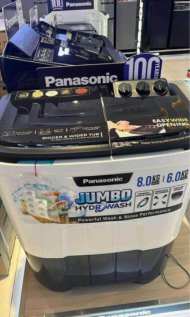 PANASONIC TWIN TUB WASHING MACHINE (Category: Washing Machines and Dryers) located in Manila. Submitted by chuck_claros (Listing ID 1449118562, Image 2). Description: PANASONIC TWIN TUB (WASHING MACHINE) ☑️BRAND NEW FACTORY SEALED UNIT WITH OFFICIAL SALES INVOICE AND WARRANTY (MODEL NO.) 7 kg - NA W7023B - 8,590 8 kg - NA W8023B - 8,990 9 kg - NA W9523B - 9,690 10.5 kg - NA W10523B - 10,690 11.5 kg - NA W11523B - 11,590 12.5 kg - NA W12521B - SAL