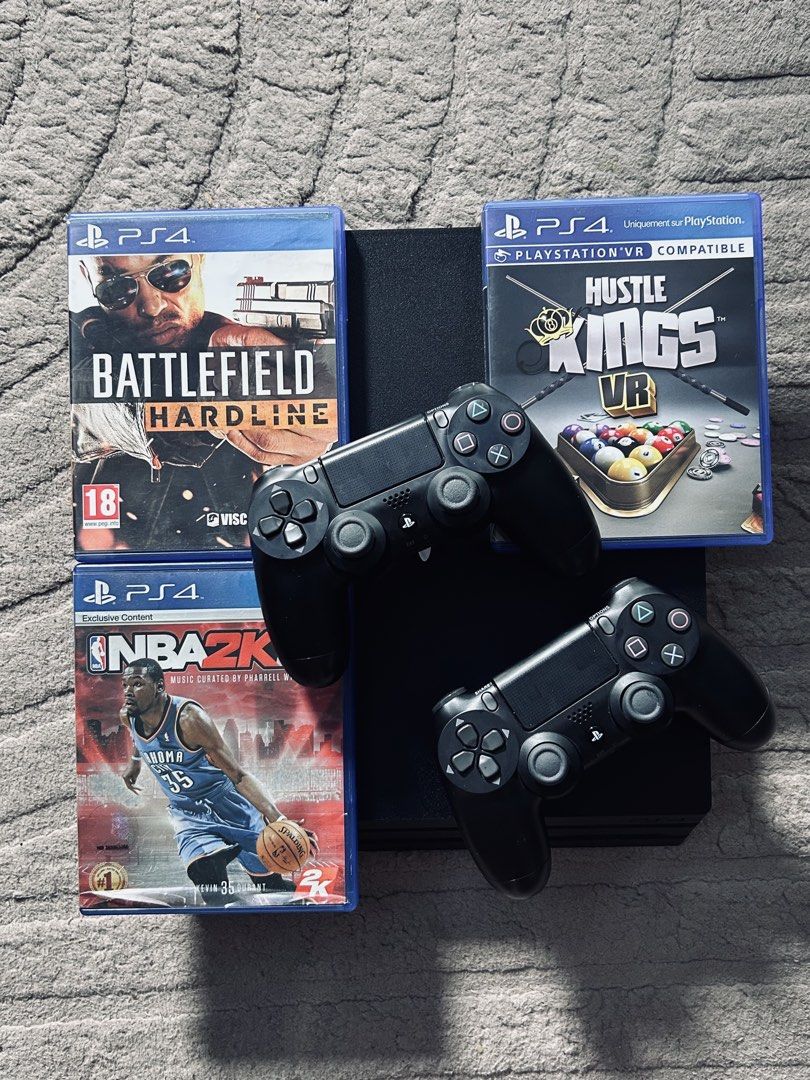 PLAYSTATION PRO 1TB BRAND NEW CONDITION (Category: PlayStation) located in Manila. Submitted by zavgamingshop (Listing ID 1449142410, Image 3). Description: PS4 PRO 1TB Black (CUH-7218B) Premium Complete Set • 2 V2 Controller • 4 Physical Games • Complete Cables & Original Box • With Warranty • LATEST FIRMWARE Smooth Performance • Excellent Condition • Plug & Play 📍 Valenzuela Cash on Delivery Available.