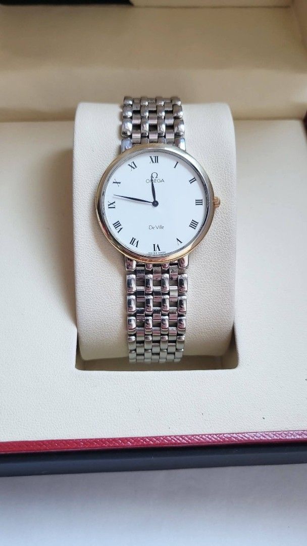 Preowned Authentic OMEGÀ DEVILLE watch for Unisex (Category: Luxury Watches) located in Manila. Submitted by rosewatches (Listing ID 1449208897, Image 2). Description: Preowned Authentic OMEGÀ DEVILLE watch for Unisex •18k bezel and lock part •33mm Case size •Fit up to 17.5cm wrist size •Quartz Movement •Excellent Condition •Providee box only! (100% Original Preowned watch) {Ready for delivery/pickup/meetup} 📍Manila, Philippines for more afforda