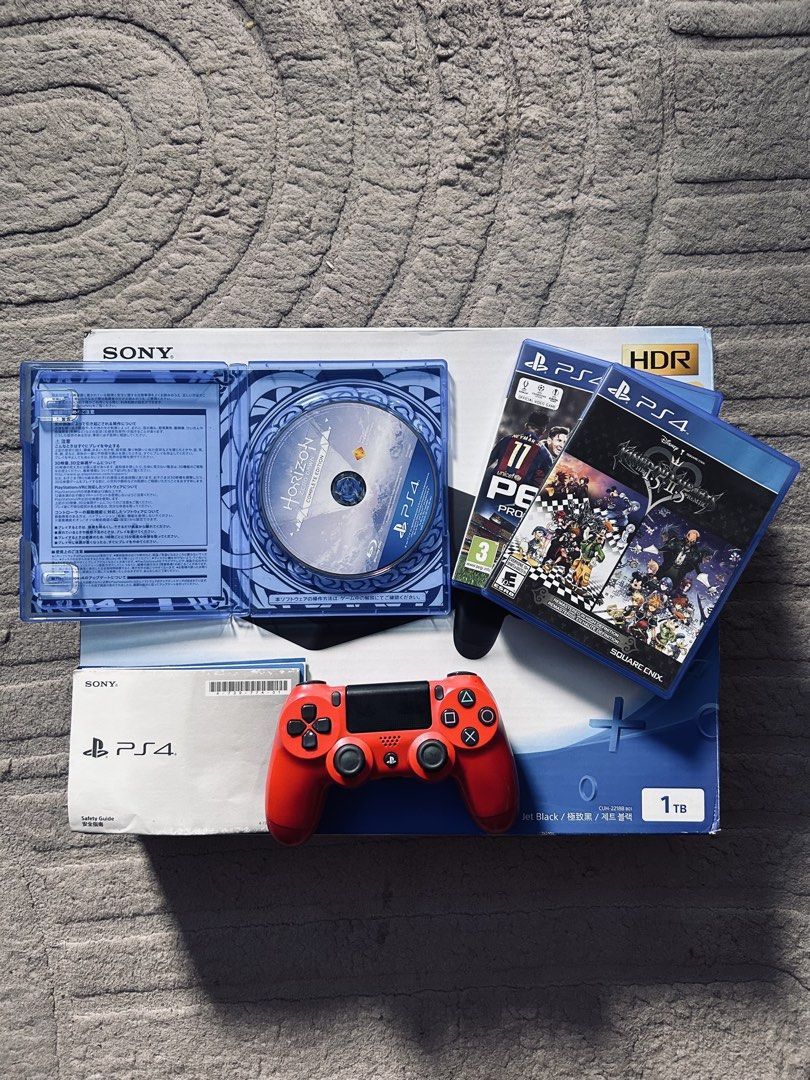 PS4 SLIM 1TB (Category: PlayStation) located in Manila. Submitted by zavgamingshop (Listing ID 1449143118, Image 1). Description: PS4 Slim 1TB Black (CUH-2218B) Premium Complete Set • 1 V2 Controller • 3 Physical Games • Complete Cables & Original Box • With Warranty • LATEST FIRMWARE Smooth Performance • Excellent Condition • Plug & Play 📍 Valenzuela Cash on Delivery Available.