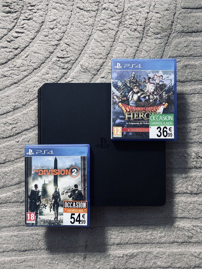 PS4 SLIM 500GB (Category: PlayStation) located in Manila. Submitted by zavgamingshop (Listing ID 1449143483, Image 3). Description: PS4 Slim 500GB Black (CUH-2218A) Premium Complete Set • 1 V2 Controller • 2 Physical Games • Complete Cables & Original Box • With Warranty • LATEST FIRMWARE Smooth Performance • Excellent Condition • Plug & Play 📍 Valenzuela Cash on Delivery Available.