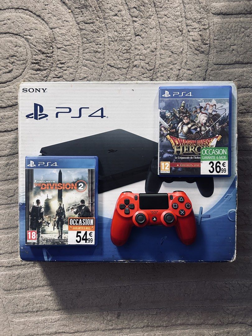 PS4 SLIM 500GB (Category: PlayStation) located in Manila. Submitted by zavgamingshop (Listing ID 1449143483, Image 1). Description: PS4 Slim 500GB Black (CUH-2218A) Premium Complete Set • 1 V2 Controller • 2 Physical Games • Complete Cables & Original Box • With Warranty • LATEST FIRMWARE Smooth Performance • Excellent Condition • Plug & Play 📍 Valenzuela Cash on Delivery Available.