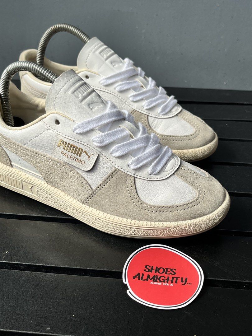 Puma Palermo White Grey Suede Leather Sneakers (Category: Sneakers) located in Manila. Submitted by greyhoundzzz666 (Listing ID 1449324575, Image 2). Description: SIZE 7WOMENS AVAILABLE USED IN EXCELLENT CONDITION LEGIT X ORIGINAL .