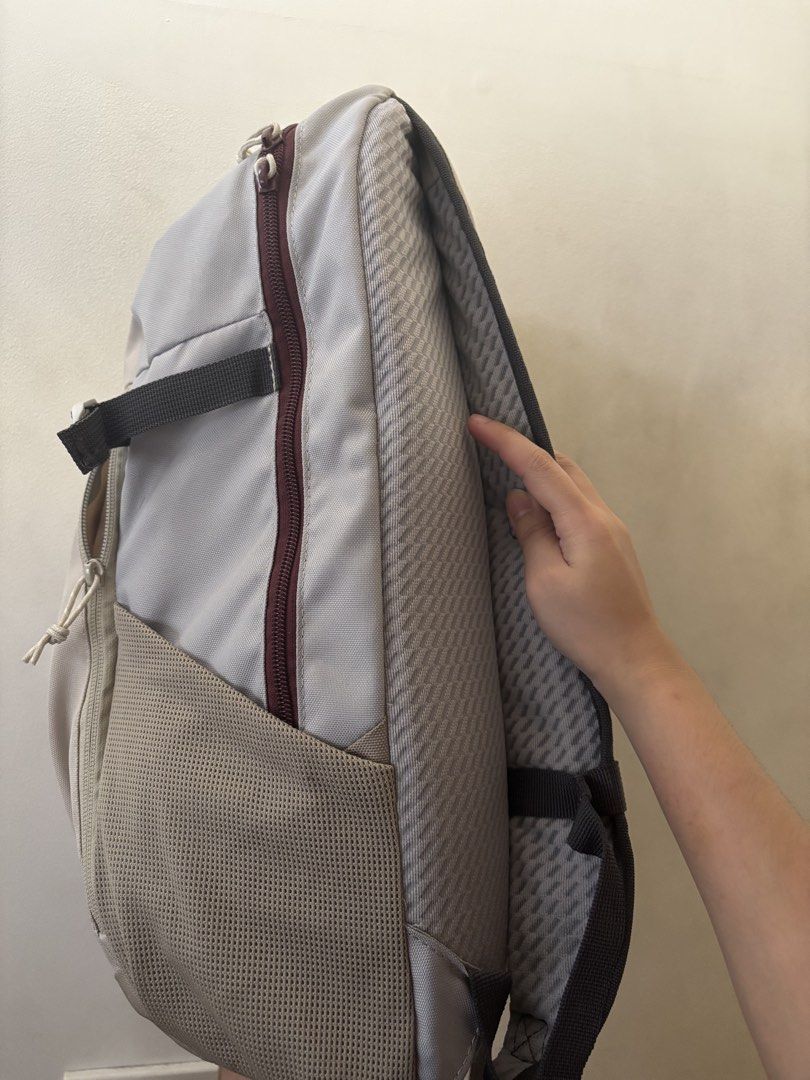 Quechua Hiking Backpack (Category: Backpacks) located in Quezon City. Submitted by hk_62000 (Listing ID 1449180184, Image 3). Description: - Quechua backpack in light grey and beige. - comfortable padded shoulder straps with buckles - side mesh pockets for water bottles. - Includes a zipped main compartment and a front pocket. - Ideal for day trips or hiking adventures. - RFS: No longer being used.