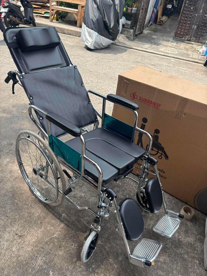 Reclining commode (Category: Wheelchairs) located in Manila. Submitted by cattleyaro61723 (Listing ID 1449324587, Image 1). Description: we accept bulk orders brandnew affordable onhand negotiable good quality and condition open for pick up and delivery high quality we also sell many medical supplies call me 09268225723 cod,gcash,bank transfer lifetime time free service.