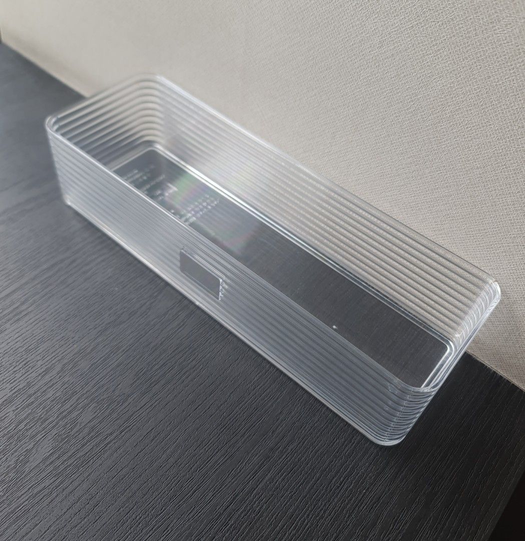 Rectangular Desktop Organizer Stackable (Category: Storage Boxes & Baskets) located in Singapore. Submitted by sc02980 (Listing ID 1449217099, Image 2). Description: - Ribbed Design - Made in Japan - Easy to clean - Ideal for organizing small items - Keeps desks and drawers tidy - 1 for $5.00, 2 for $8.00.