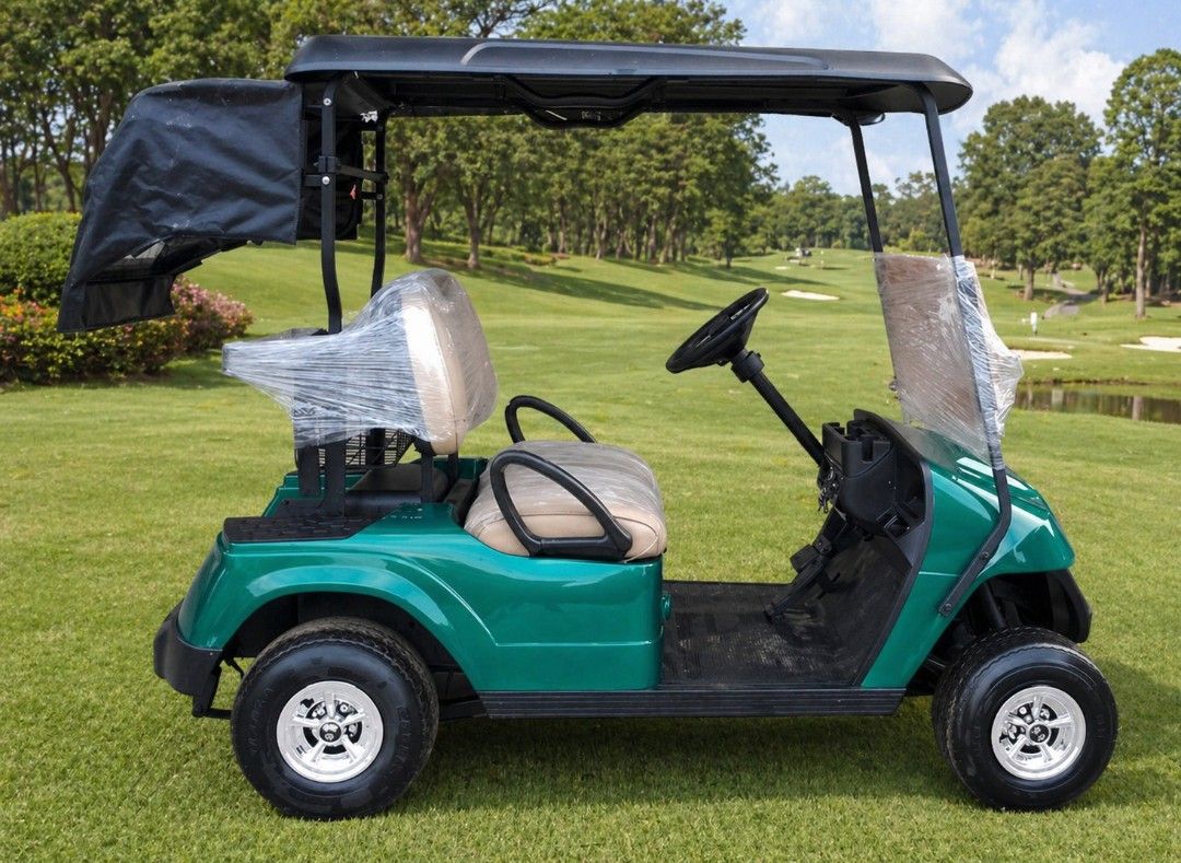 Refublished 2 SEATER ELECTRIC GOLF CART (Category: Golf) located in Quezon City. Submitted by cebcar (Listing ID 1294964870, Image 2). Description: 5 units are in promo (the cheapest gold cart in the market) 1. blue 2. peal White 3. acqua green 4. dark green 5. gray Powered by GoSolar Lithium Battery New Paint Body and Chassis New Upholstery New Foldable Windshield Freebies Golf Bag Canopy 3 months Warranty Labor and Parts.