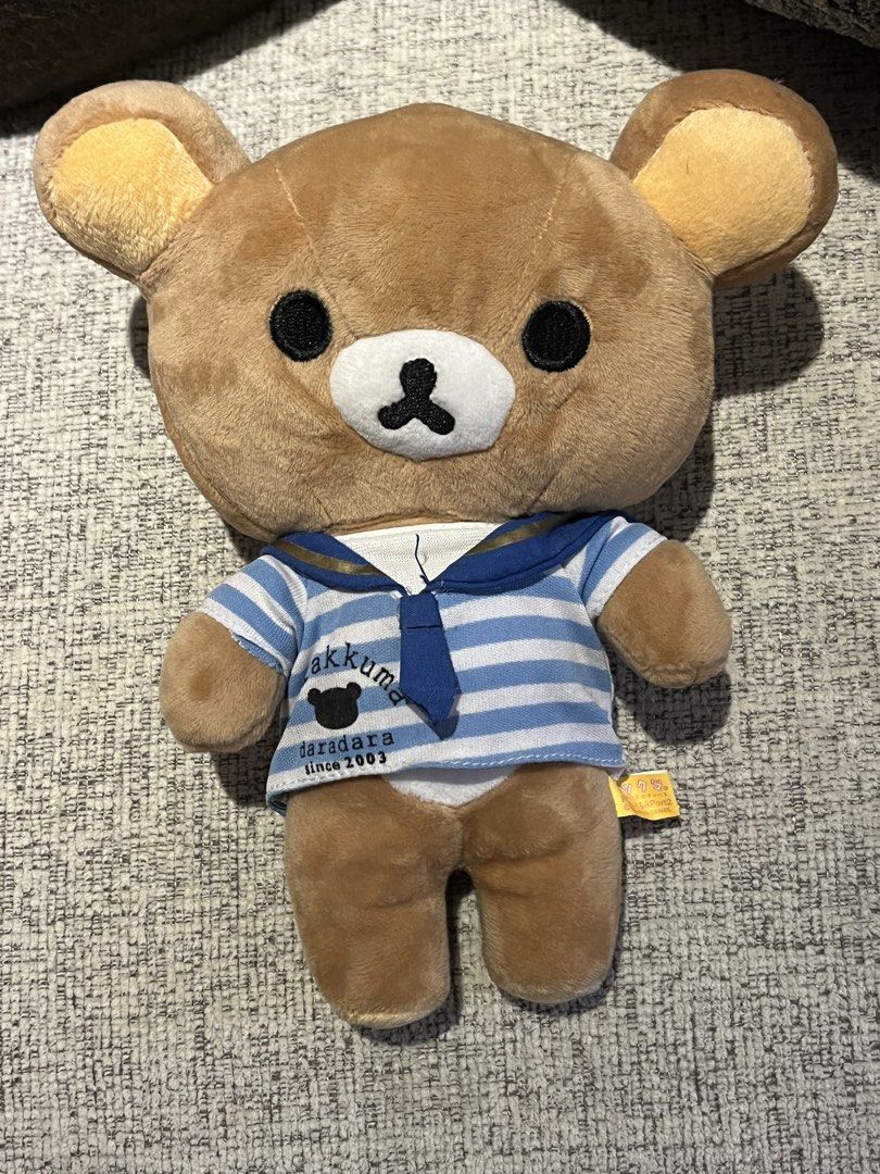 rilakkuma plush stuff toy sailor outfit (Category: Plushies & Soft Toys) located in Quezon City. Submitted by giytan (Listing ID 1449154405, Image 1). Description: has loose stitching has a bit of paint on the bottom of its feet.