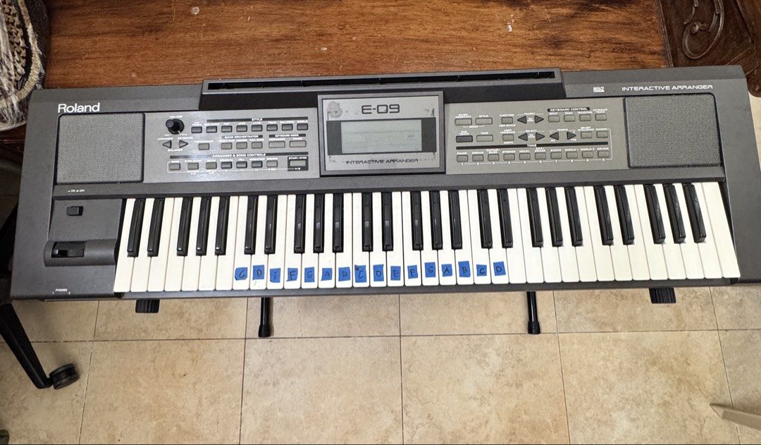 Roland E-09 Keyboard with Stand & Hard Case – Working, LCD Issue (Category: Musical Instruments) located in San Pedro. Submitted by mariesol.lopez (Listing ID 1449106276, Image 1). Description: * Roland E-09 Interactive Arranger Keyboard * Includes keyboard stand * Includes hard case * All keys, sounds, and speakers working * LCD/display has visibility issues * Cosmetic wear due to normal use * Test all you want before purchase * Location: San Pe