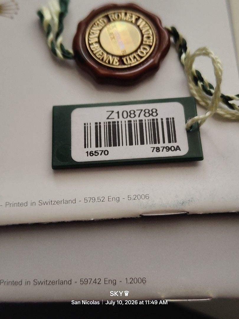 Rolex Explorer 2 z serial 2006 to 2007 (Category: Luxury Watches) located in Quezon City. Submitted by sky_sale (Listing ID 1449125384, Image 2). Description: Rolex explorer 2 box set 2006-2007 For 16570 Fair condition only Authentic of course.