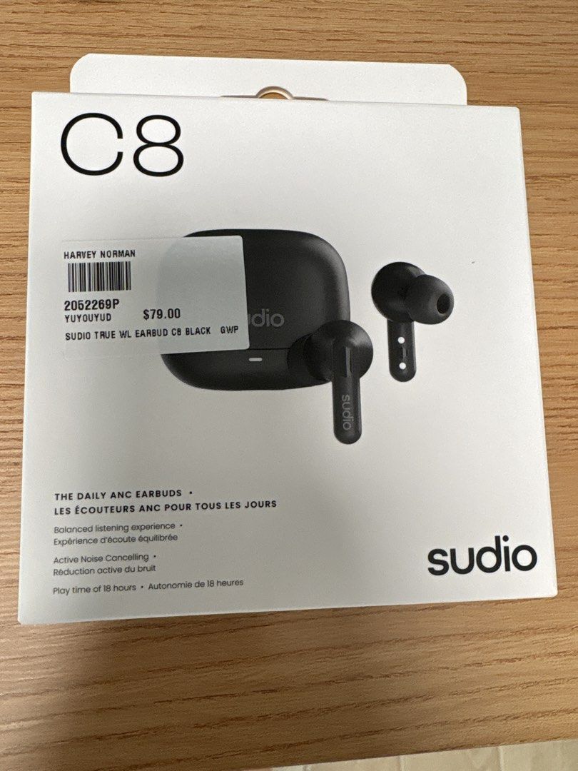 Sudio True Wireless ANC Earbuds C8 Black