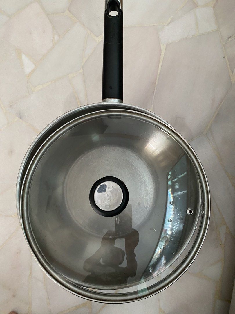 Tefal Stainless Steel  Wok 28 cm with Lid