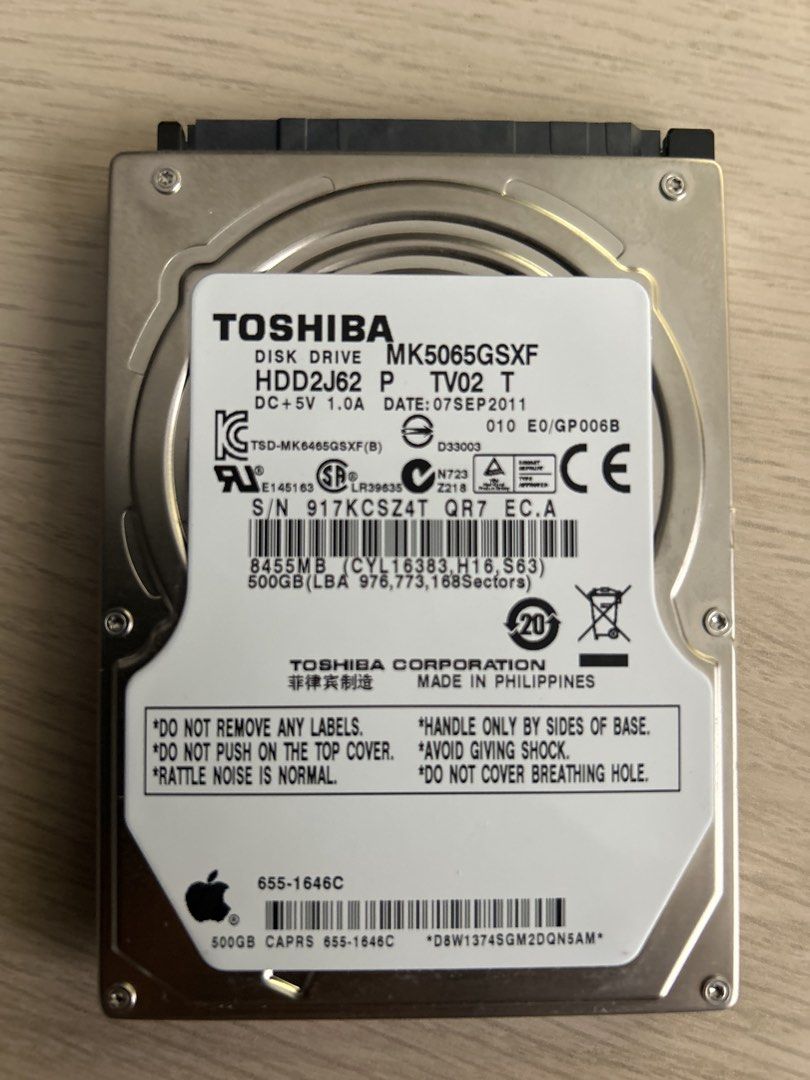 Toshiba HDD2J62 500GB Hard Disk Drive