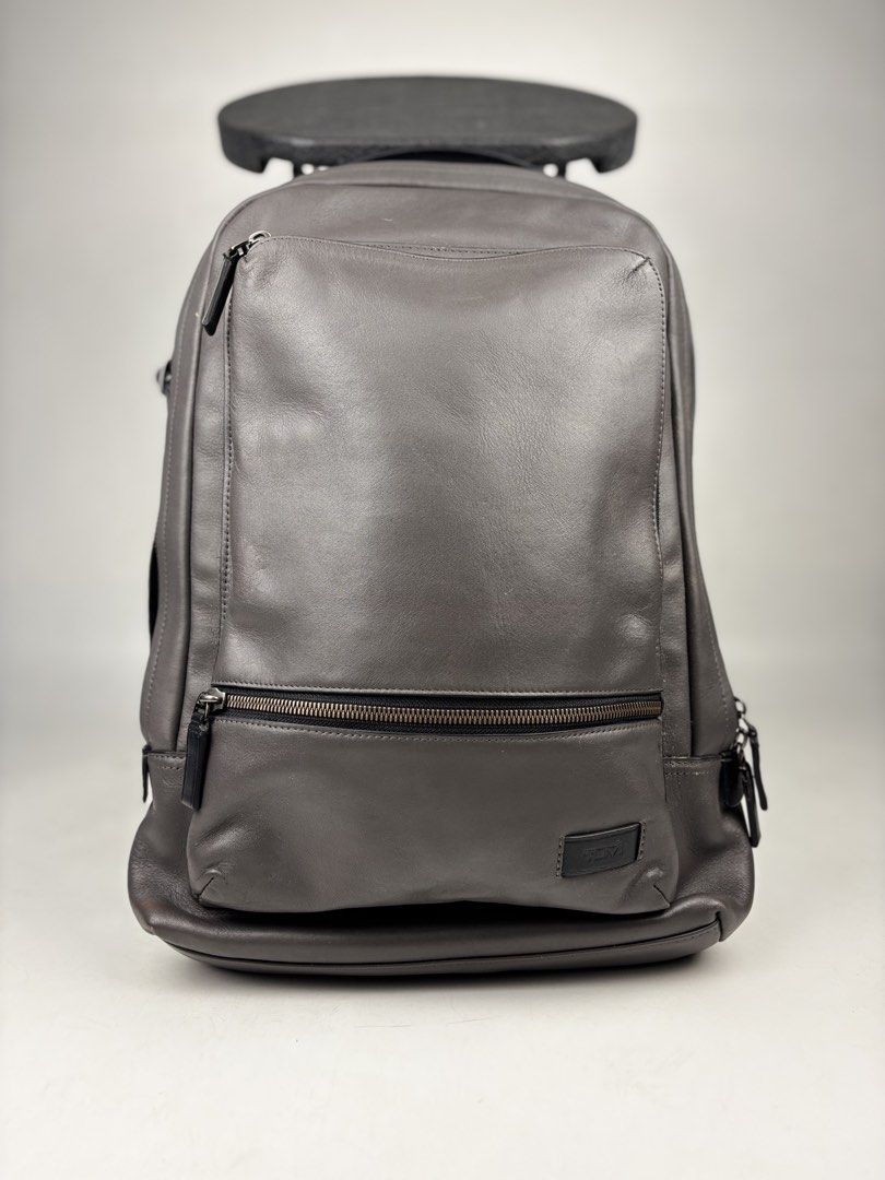 Tumi Harrison Leather Backpack (Category: Backpacks) located in Makati City. Submitted by ragrepository (Listing ID 1449324721, Image 1). Description: Tumi Harrison Leather Backpack Height- 16.5” Width- 14” Depth-3” Strap drop- Condition- 9/10 Flaw- Signs of wear .